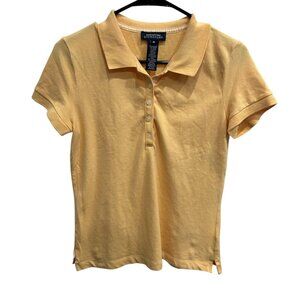 Jones New York Signature Womens Polo Shirt Yellow Size Medium